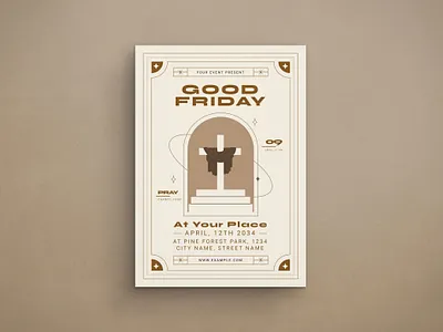 Good Friday Flyer Design 2d animation branding design flat design flyer graphic design illustration logo mockup template ui