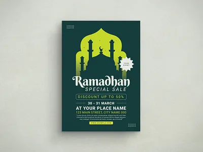 Ramadhan Sale Flyer Design animation branding design flat design flyer graphic design illustration islamic logo mockup ramadhan ui