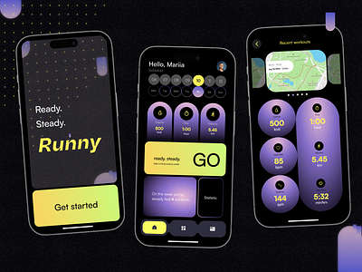 Running Mobile App activity app geometry ios mobile running sport ui ux