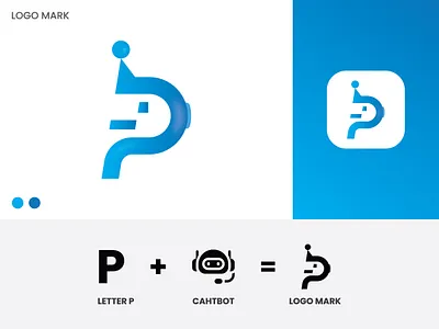 P letter Chatbot logo design, modern logo, chatbot logo brand identity branding chat chatbot company design graphic design illustration letter letter p lettering logo logo design logomark logotype minimal modern simple technology unique