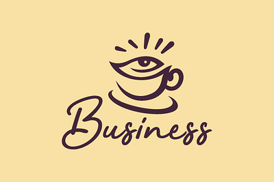 Eye Shine Coffee Cup Logo for SALE breakfast buy cafeteria cofee coffeeshop cup design designer designing diner eye for sale friendly logo logoground new premade purchase ready made shine