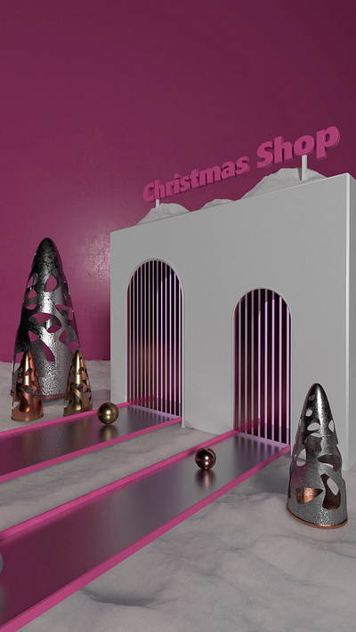 Christmas shop animation 3d 3d animation animation design illustration motion rendering visualization