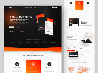 Credit Card Landing Page 3d animation design finance fintech graphic design illustration landing page logo minimalist premium saas team ui ux vector web web desigm website website design