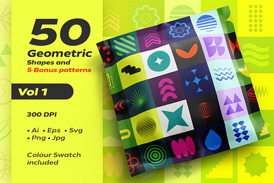 50 Geometric Shapes & 5 Bonus Patterns (Vol 1)