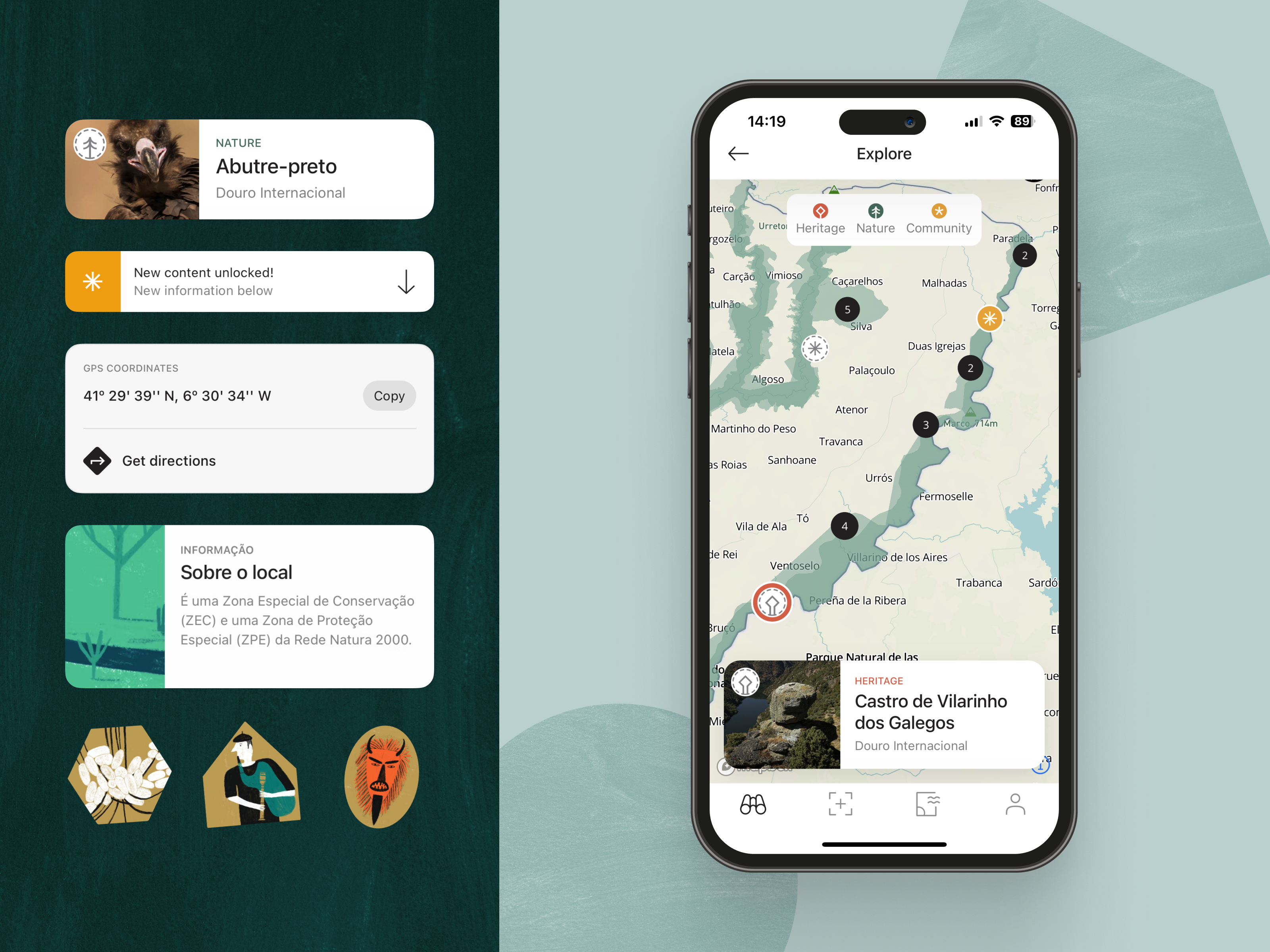 Passaporte Natura, an app to explore Nature. app clean design illustration mobile mobile design nature reel showreel significa ui ux uxui