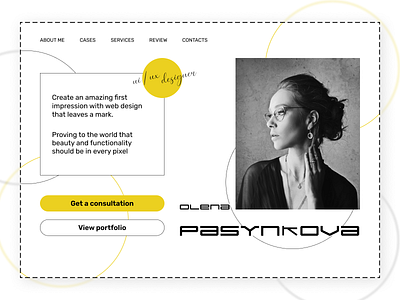 Main page of the portfolio. design portfolio ui uidesign uiux