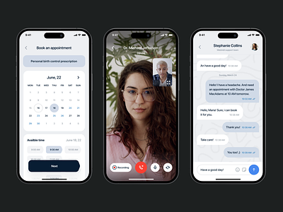 MEDvidi — Therapy & Consultation App app billing call chat counseling interface meeting mental health mobile mobile app personal info product profile schedule therapy ui ux video video call zoom