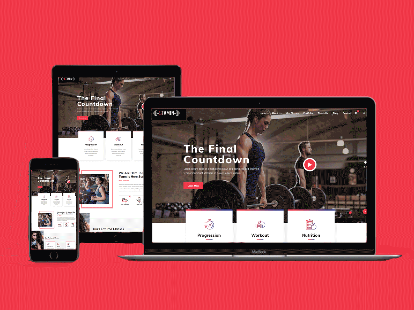 Stamin - Fitness and Gym WordPress Theme gym stamin web design web develop web development wordpress wordpress theme