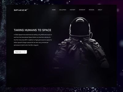 SpaceX - Website Redesign concept after effects animation astronaut figma future landing page minimal motion graphics planets space space project spacex technology ui uidesign webdesign website