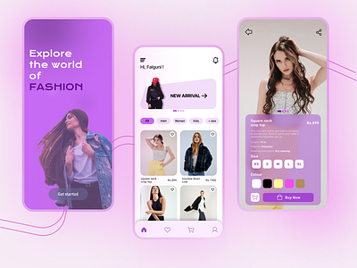 Clothing App -Explore the world of Fashion app design typography ui userexperience ux
