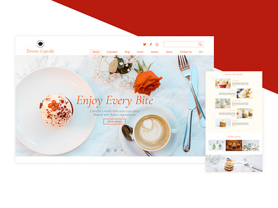 Cupcake Website bakery cupcake graphic design interface design ui web website