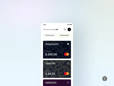 Virtual Card List Page - FINTECH APP app card credit card design fintech mobile product design ui ux virtual card