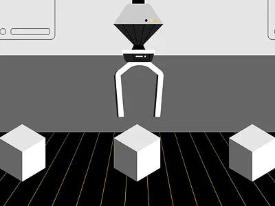 Production line after animation design illustration machines motion production