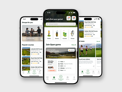 Golfing Mobile App app app design app ui kit application booking booking app design home mobile mobile app mobile application mobile ui kit online booking saas ui ui kit ui ux user experience user interface ux