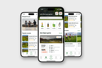 Golfing Mobile App app app design app ui kit application booking booking app design home mobile mobile app mobile application mobile ui kit online booking saas ui ui kit ui ux user experience user interface ux