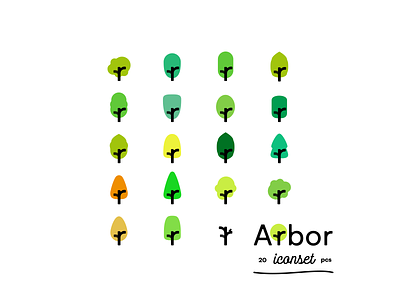 Arbor. 🌳 Tree icon set. arbor arborist bird figma free glyph green icon iconography icons iconset nature shapes svg tree trees trunk