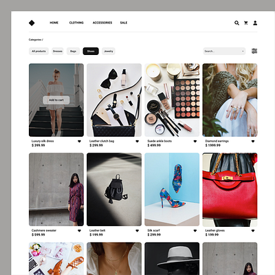 Fashion shop catalog aesthetic catalog clean design fashion ui webdesign