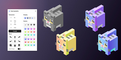 Isometric Cat Drawing 2.5d 3d figma graphic design illustration isometric plugin ui vector