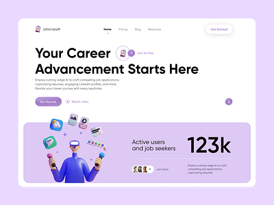 JobscopyAI ai best landing page design ladning landing page top landing page ui uiux web design website