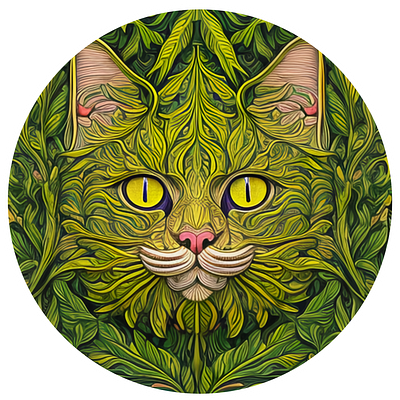 Look at this cat is all green. animation design graphic design