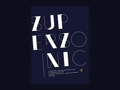 Typographic poster - Supersonic Paris adobe branding design font graphicdesign print typo typographic vector