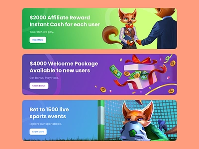 Betnomi - Casino Promo Banners affiliate blockchain bonus branding casino casino banners crypto football fox gambling game gaming gift box goalkeeper graphic design illustration mascot online casino soccer sportsbook