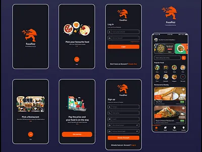 Online Food Delivery Application UI app design figma logo typography ui uiux designing ux vector