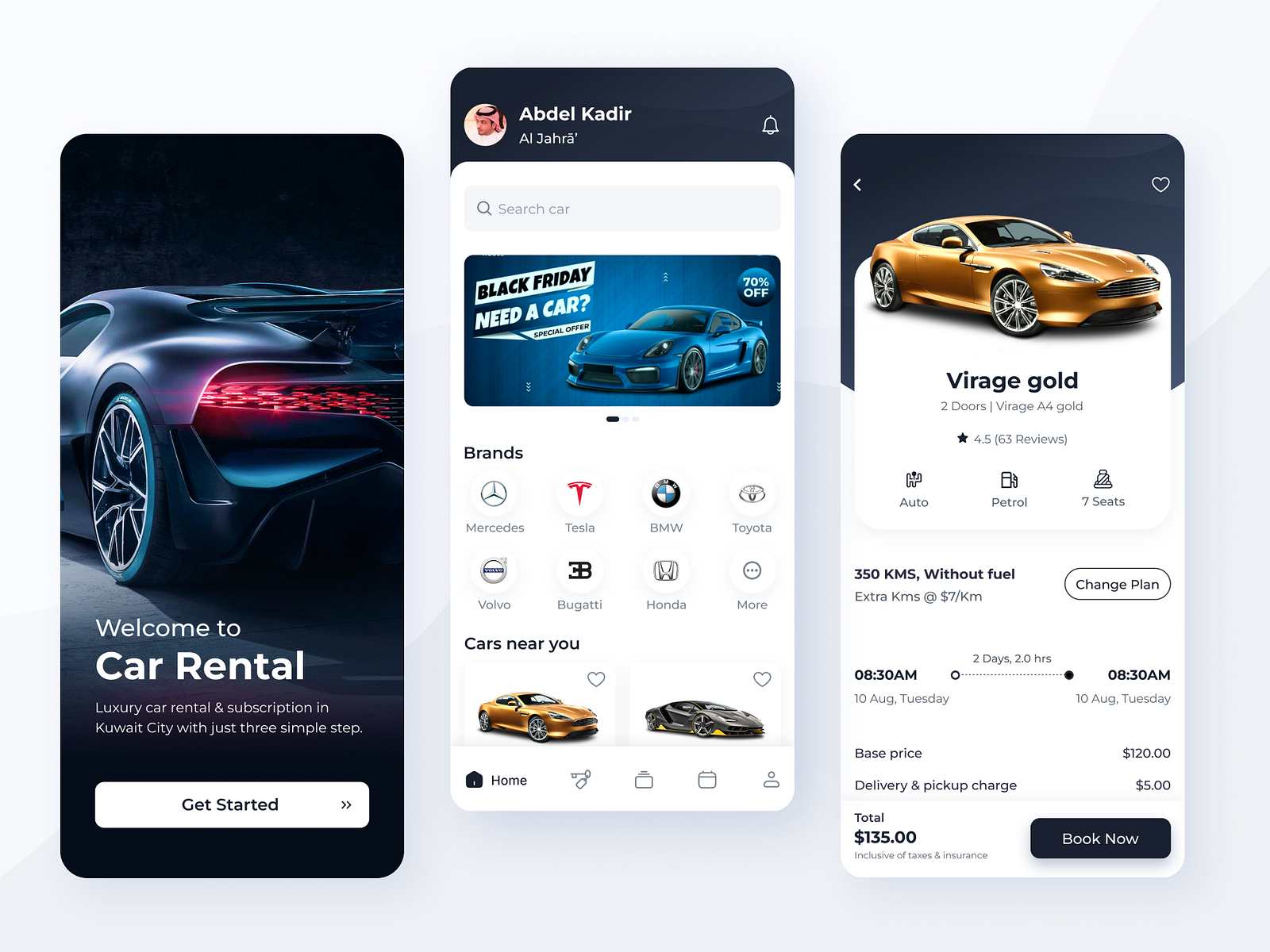 Supercar Rental App UI by Ismail Mondal on Dribbble