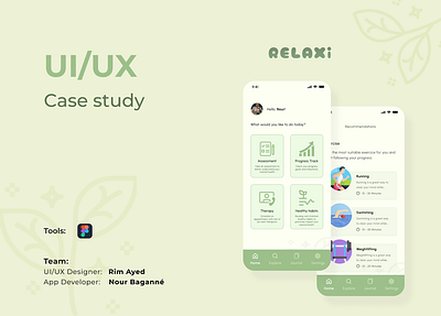 UI/UX Case Study - Relaxi App case study chart design steps diagram empathy map figma mapping mobile app process uiux user flow user interface user persona userflow