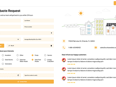 Solar Quote Requests forms app branding design flat form funnel graphic design illustration logo solar solar quote ui ux vector