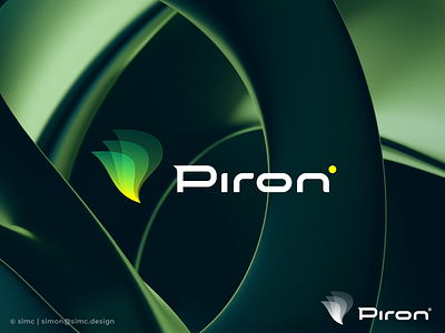 Piron° | Design Concept abstract branding clear depth gradients green icon identity layers letter p lettermark logo logo design mark overlay piron symbol translucent transparent yellow