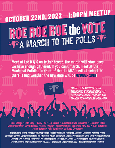Roe the Vote March Flyer event flyer graphic design