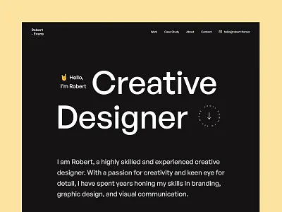 Robert — Framer Portfolio Template agency website creative portfolio dark portfolio site designer portfolio designer website developer website framer template freelance designer graphic designer portfolio modern personal portfolio portfolio showcase portfolio site ui