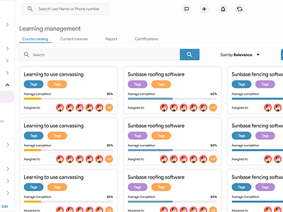 Learning Management System UI app branding certifications courses design flat graphic design illustration learn learning management lms logo reports ui ux vector