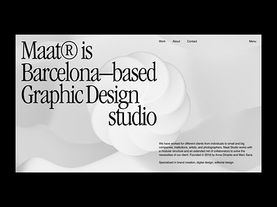 Studio about us page 3d animation branding concept deep font grid studio ui