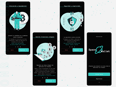 UI / Wallet App - Space Wallet app design figma graphic design illustration onboarding ui ux