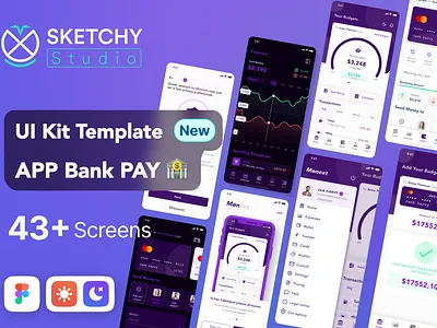 Moneet | UI Kit template APP banking app bank banking app dark figma light logo mobile app pay template ui ui kit