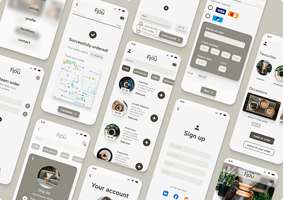 Flou Cafe app app design application design coffe app order app ui ux