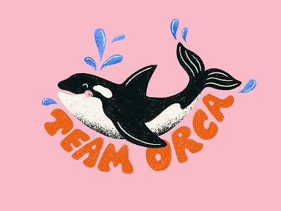 Team Orca fish illustration lettering ocean orca procreate sea type whale