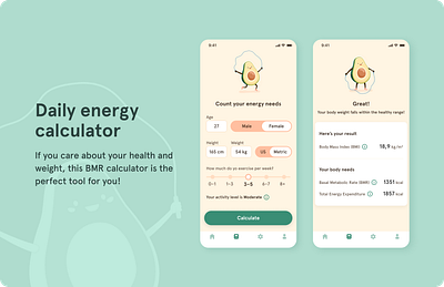 Daily UI : 004 — BMI (daily energy) calculator calculator dailyui healthcare ui ux web