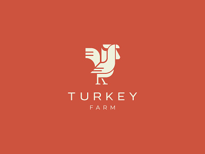 TURKEY FARM Logo abstract logo animal logo bird logo brand identity branding creative logo design elegant farm logo illustration logo design minimal logo