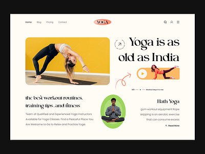 Yoga Website app branding design graphic design illustration landing page mobile app ui visual design web design website design