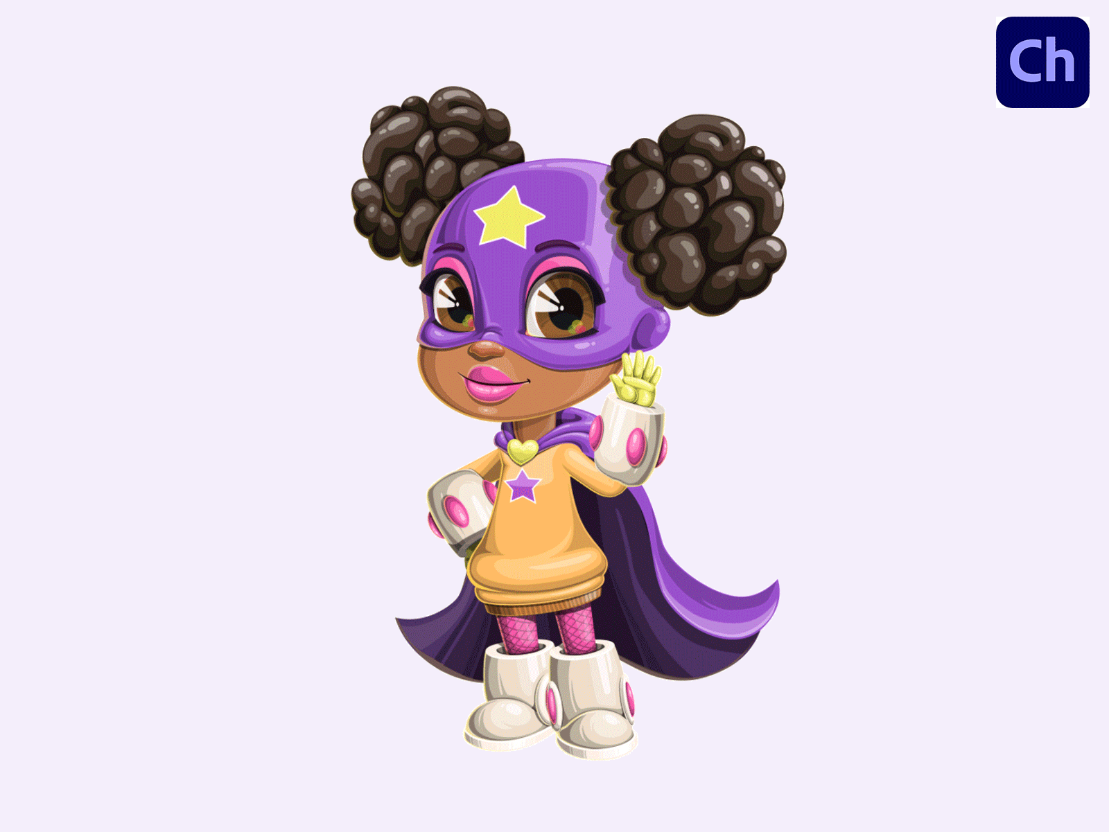 Free African-American Superhero Kid Character Animator Puppet adobe character animator african american girl animated character animation cartoon girl character animator character design free animated character free puppet girl superhero hero child hero girl hero kid little girl young girl cartoon