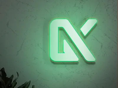 Neon GK monogram logo branding company company logo corporatedesign design illustration logo logodesign monogrampixel neon