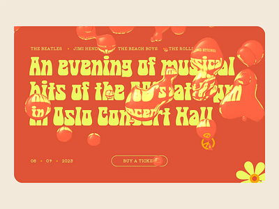 Music evening page 3d animation case study creative design festival graphic design interface iu ux landing page motion graphics music orange ui ux web web design webdesign website yellow