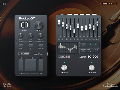 Guitar effect boss build controller design designdrug effects figma graphic design interface mockup music plugin recreate sound ui user interface
