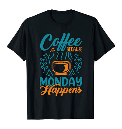 Coffee T-Shirt Design. 3d animation branding coffee t shirt custom custom t shirt design graphic design illustration logo logo design motion graphics t shirt typography ui ux vector