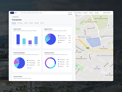 Area summary report for the property data analytics platform map property property tech ui ux