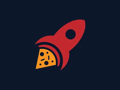 Rocket Slice Pizza creative design geometric logo minimal pizza rocket rocket pizza simple