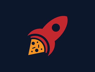 Rocket Slice Pizza creative design geometric logo minimal pizza rocket rocket pizza simple